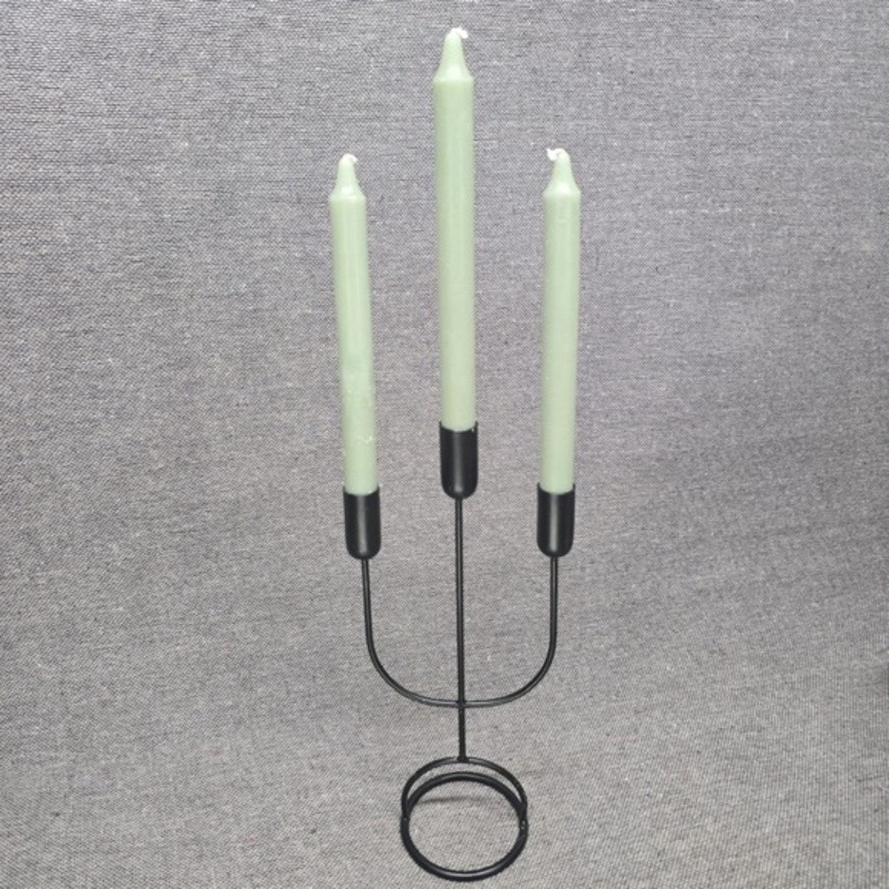 Modern Matte Black‎ Metal 3 Arm Candelabra Taper Candle Holder Minimalist Decor